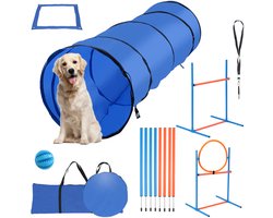 Agility Voor De Hond – Agility Set Met opbergtas – Hondentunnel – Honden Speelgoed – Slalom Palen - Springring - Complete Set Horde