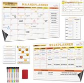 Huysplan® - Magnetische Maandplanner en Weekplanner Whiteboard - 20-delige set - Huishoudtaken - Prioriteiten - Notitie - Planbord - Boodschappenlijst - Kleur