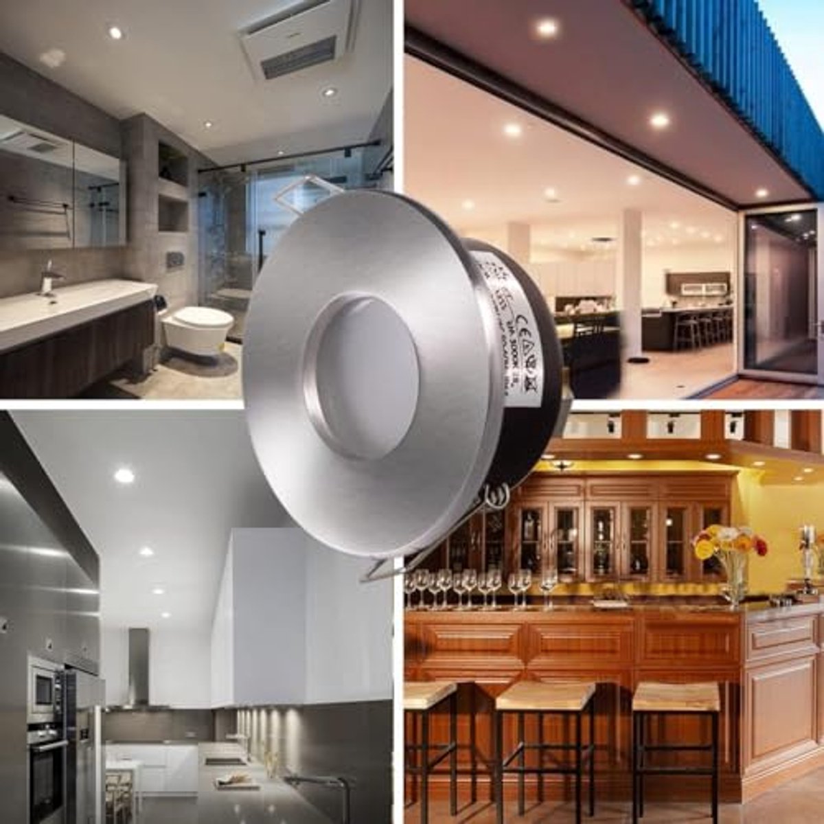 Waterdichte Inbouwspots voor Badkamer en Keuken - GU10 Downlights, IP65, 4 Stuks