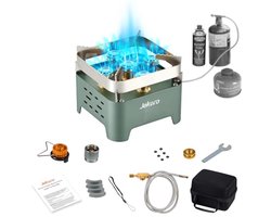 Draagbare Campingkachel 9000W - Roestvrij Stalen Gasbrander met Adapters en Slang
