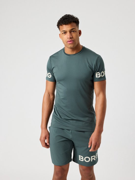 T-shirt de sport à manches courtes pour homme Björn Borg - Vert urbain chic - Polyester recyclé - Taille L