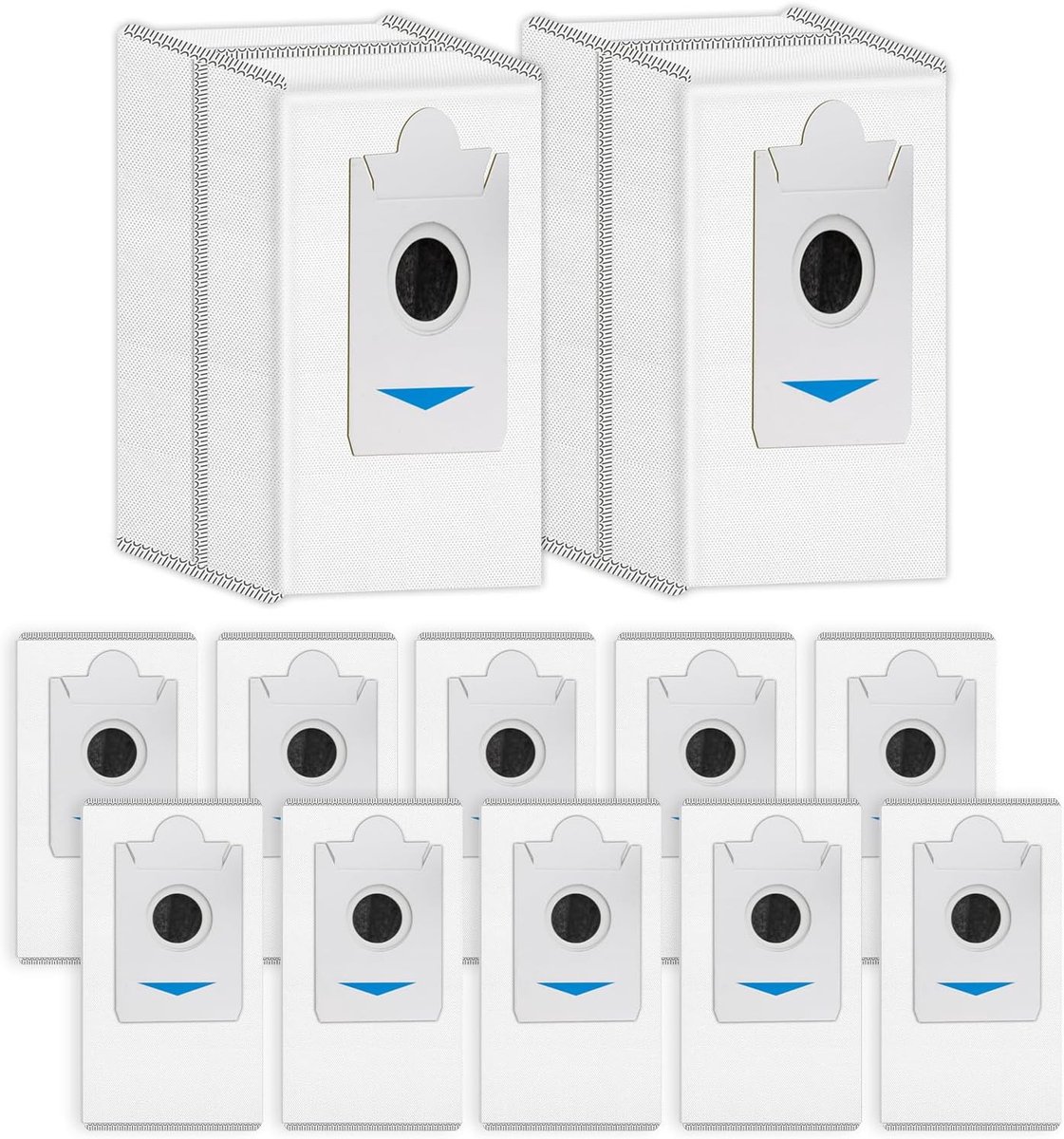 (12 Stuks) T30S PRO Vervangende Stofzakken voor ECOVACS DEEBOT T30S/ T30S PRO/ X2/ X2 Omni/ X5 Omni/ X5 Pro Omni, Actieve Koolstoffilterlaag, Wegwerpzakken, Stofzuigerzakken (NIET VOOR T30S COMBO)