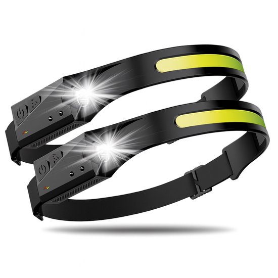 Hoofdlamp LED oplaadbaar - 2 stuks - 6 standen - Verstelbaar - 150 meter range - Koplamp voor Camping - Militaire stijl - Waterdicht - Proskill