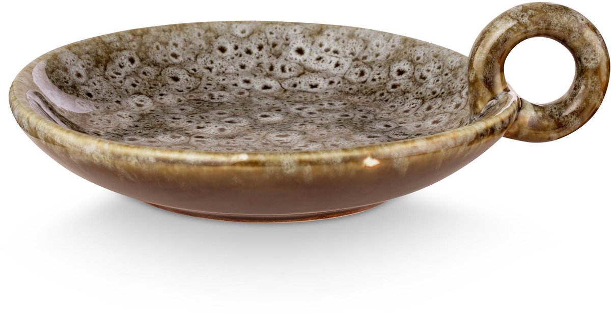 Candle Holder Ceramic Green 14.5x12x4.5cm
