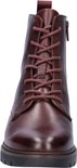 Bordeauxrode leren veterboot met veters en ritssluiting.