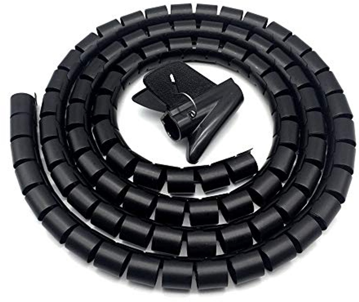 Universele Kabelslang 28mm x 2m - Flexibele Kabelorganisatie voor Computer en TV, Zwart