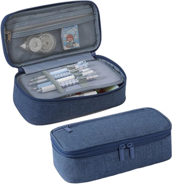 Shulaner 500 Slot Pouch, Large Capacity 5 Zipper Case, Retro Waterproof