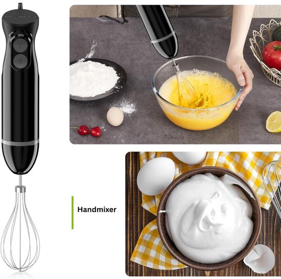 Staafmixer Set - Hakmolen - Groentesnijder - Soepmaker - Zwart van Merkloos — afbeelding 3