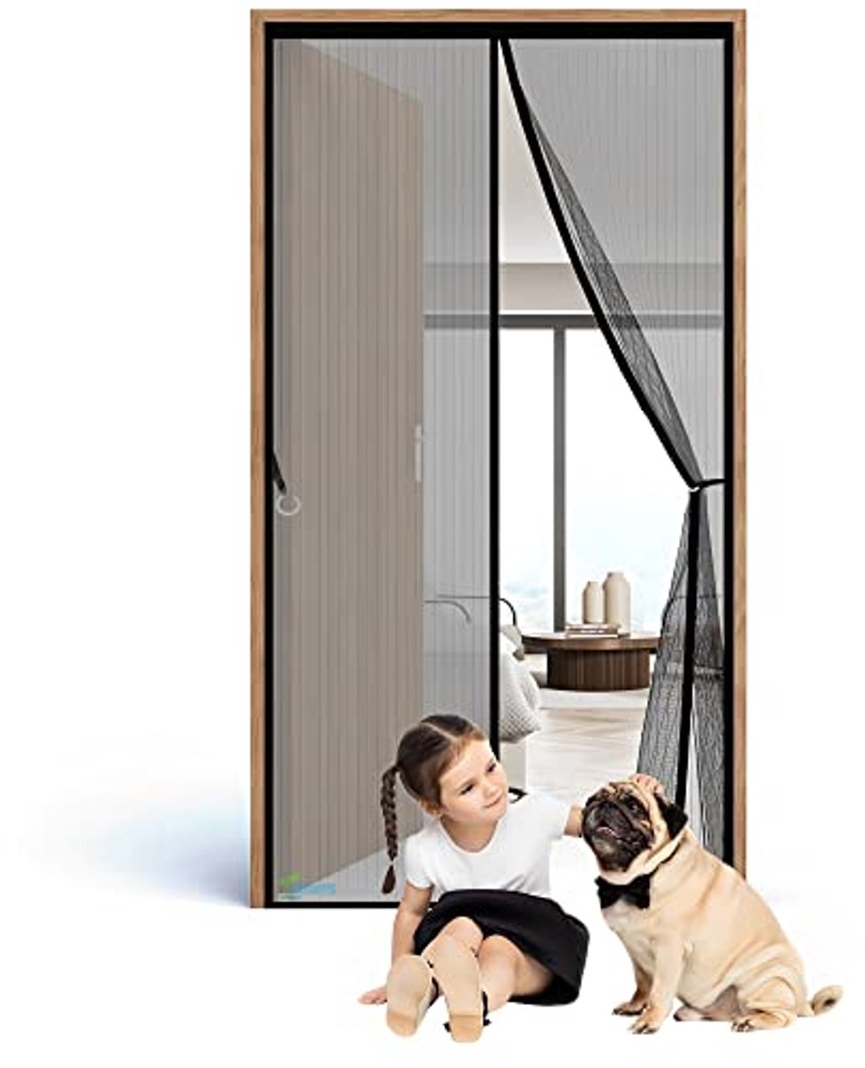 Hordeur voor Insectenbescherming - Magnetisch Gordijn voor Balkondeur of Schuifpui 195 x 200 cm