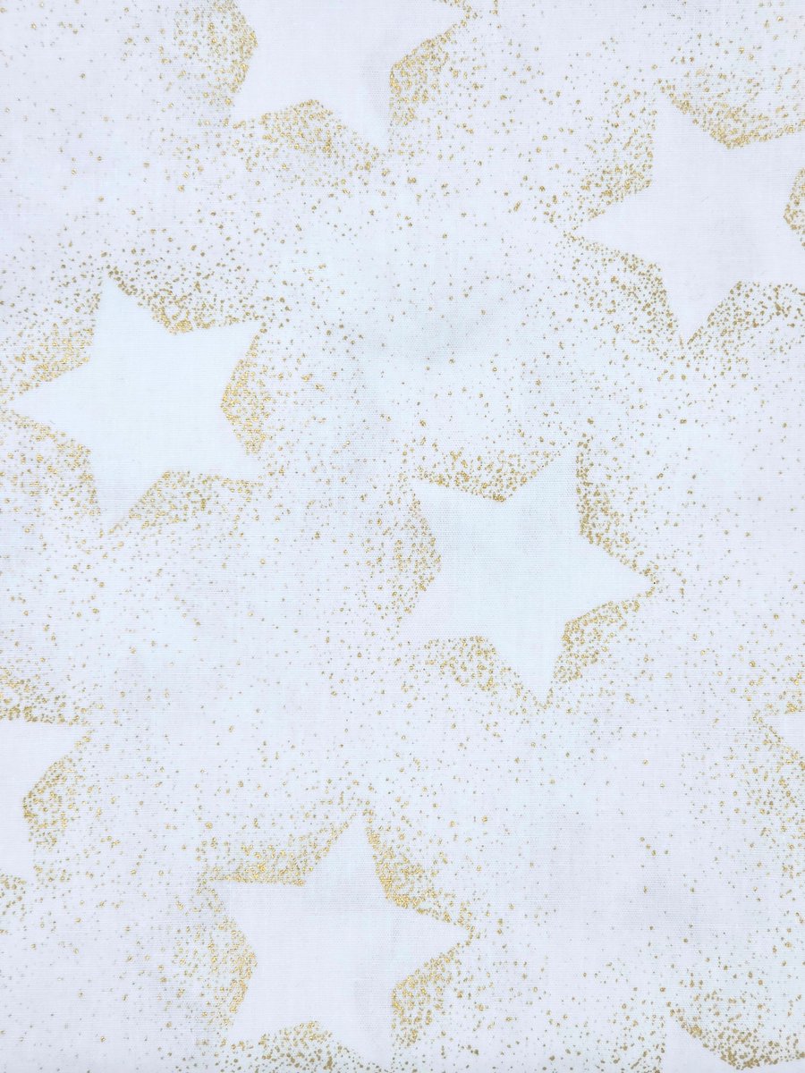 Giftwrappies Furoshiki - inpakstof – Kerst – wit/goud Kerstster - herbruikbare cadeauverpakking - 70x70 cm - duurzaam - alternatief voor cadeaupapier