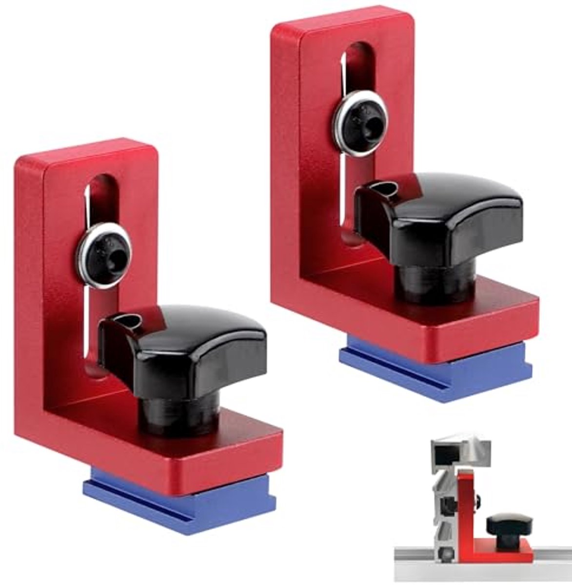 Mitre Track Stop Blokken voor Houtbewerking - 30 Type T-sleuf Stoppers set van 2