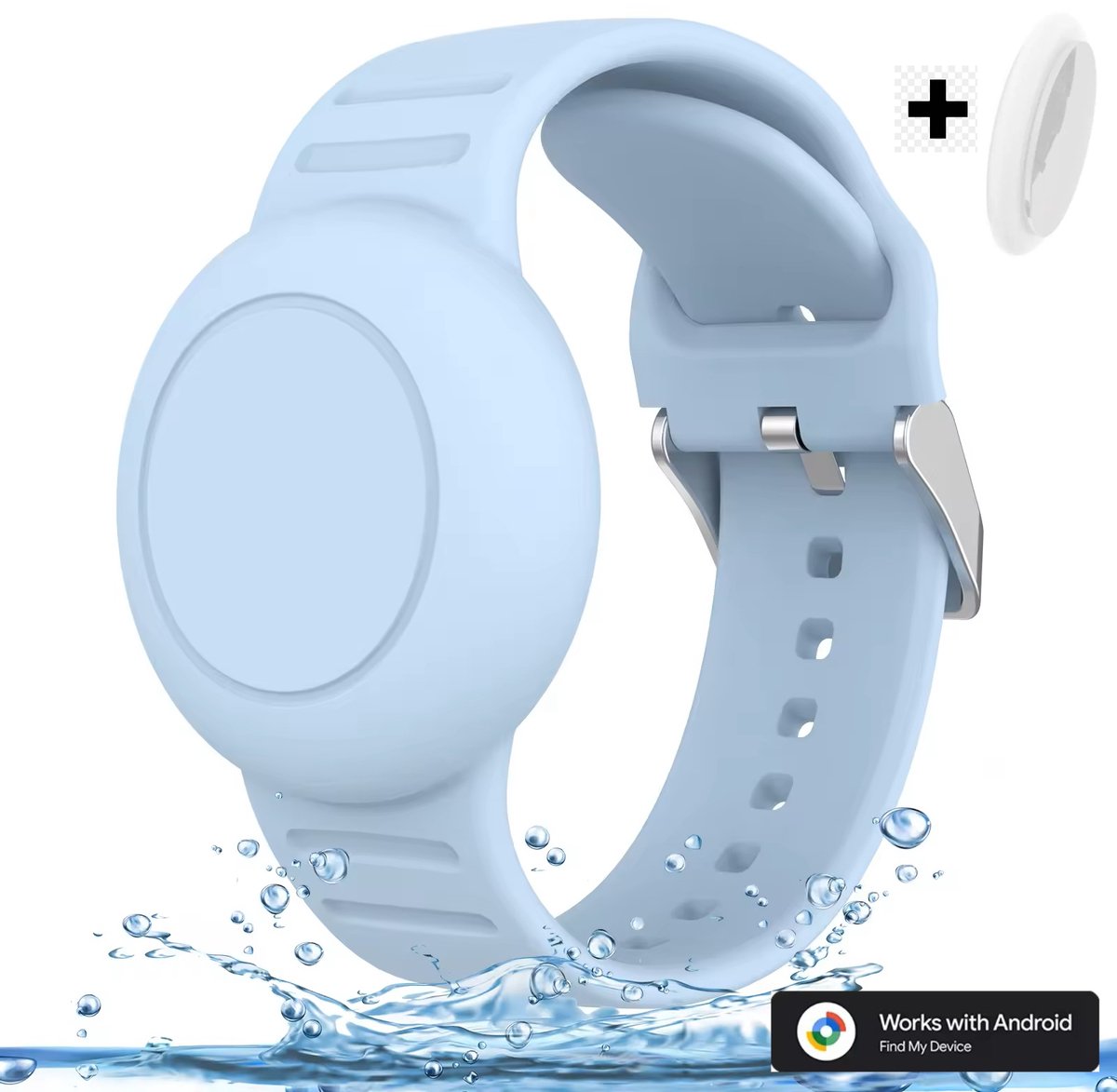 BlueTime - Horlogebandje Houder voor Tag - Inclusief Tag - Verstelbaar en Waterdicht - Veilig - Kind - Geschikt voor Android Find My Device - GPS Horloge Kind - GPS Tracker - Locatie Tracker - kinder gps horloge