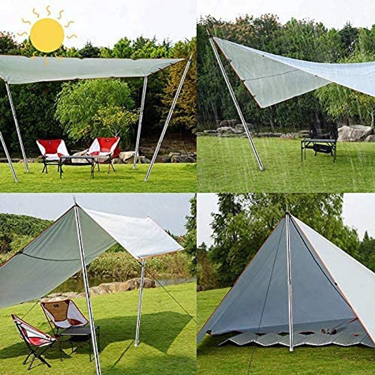 Telescoopstang voor Tenten en Zeilen - Verstelbare Campingsteunstangen 200 cm