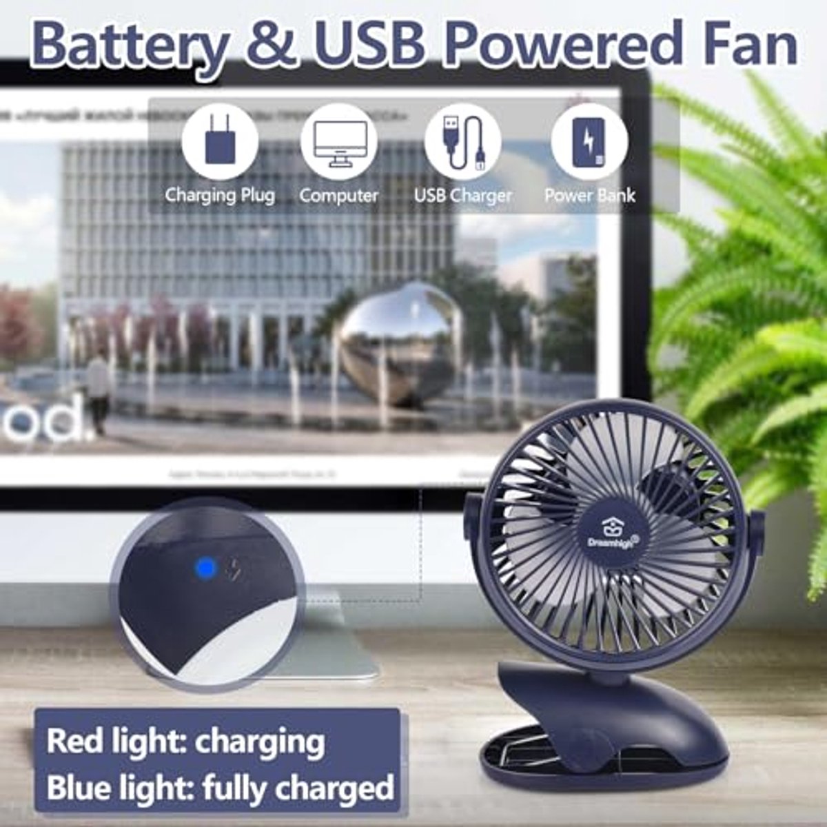 Mini USB Desk Fan - Stille Tafel Ventilator voor Thuis en Kantoor - afbeelding 1