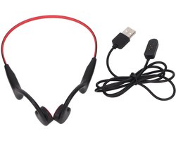 JeiibrZui Bone Conduction Bluetooth-Oortelefoon - Waterdichte Mp3-Sporthoofdtelefoon - Zweetbestendig & Lichtgewicht Design - 1 Stuks - Voor Sport En Zwemmen Zwart/Rood