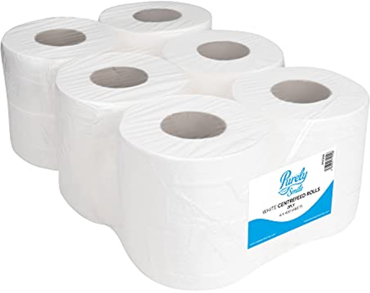 Centraal Voederrollen - 2 Ply - Pack van 6 (178 x 400 Vel) voor Professionele Reiniging