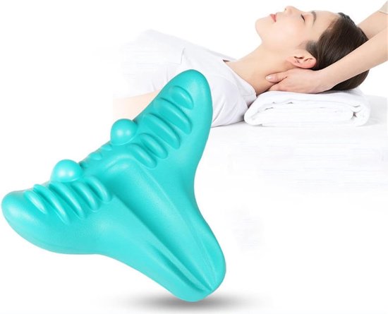 Coussin de massage par acupression cervicale - relaxation musculaire ergonomique - appareil de traction cervicale pour hommes et femmes - relaxant pour les épaules - pour l'alignement