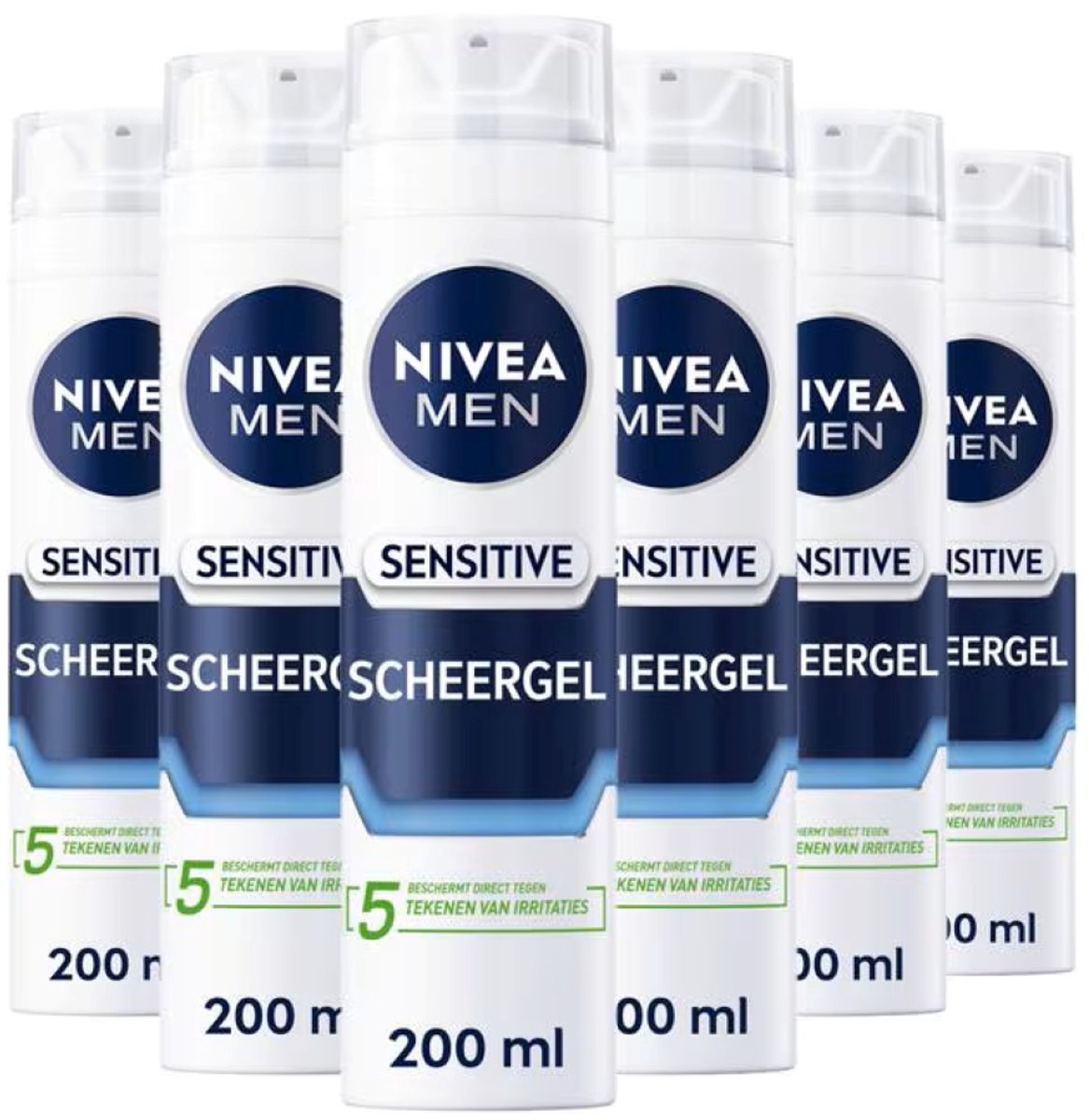 NIVEA Sensitive scheergel - voordeelverpakking - 6 x 200 ml