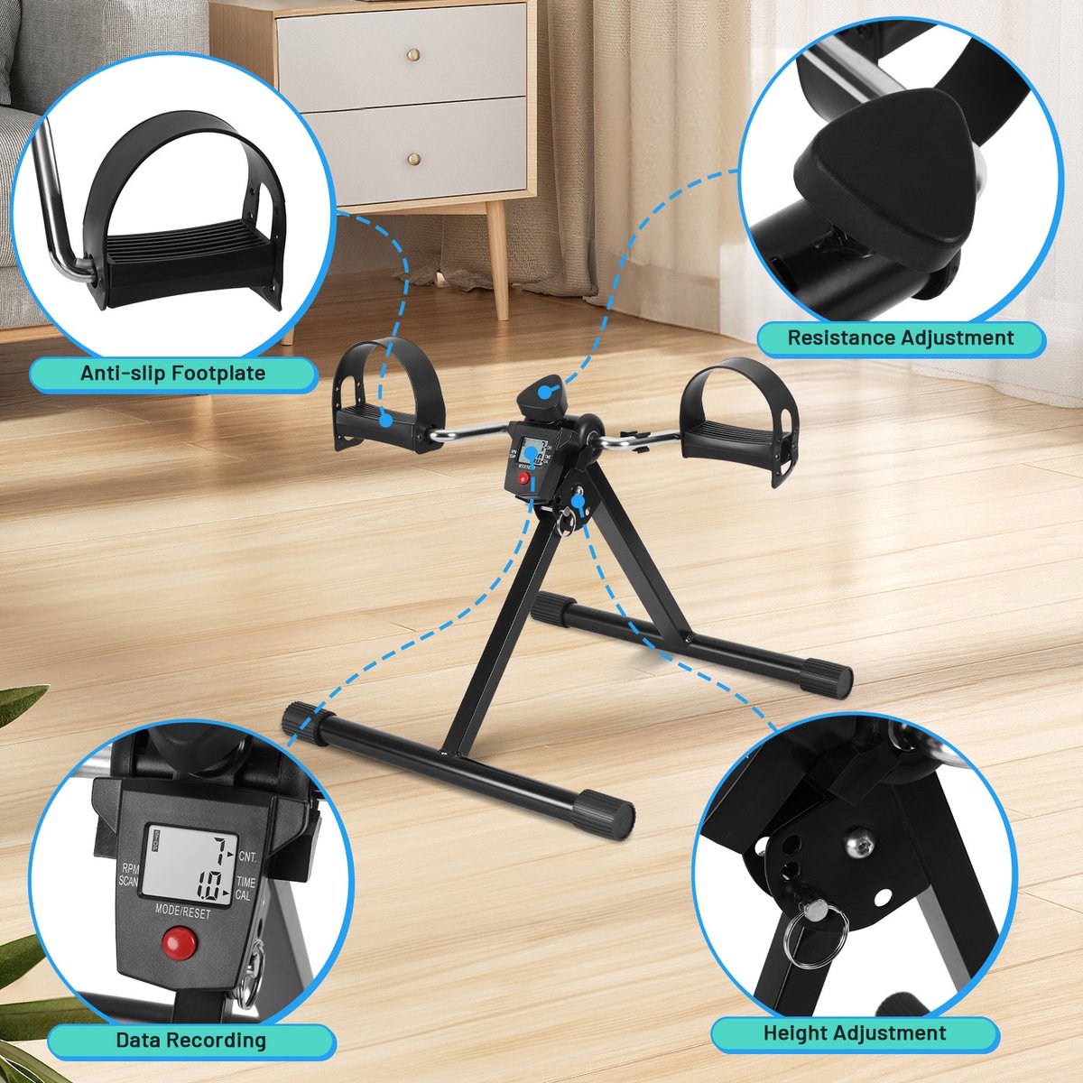 Revalidatiefiets - Hometrainer armen benen - zwart thumbnail 3