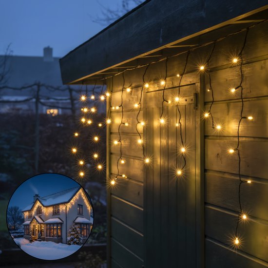 Lighto Kerstverlichting Ijspegel - 600 LED's - IP44 - Binnen & Buiten - Ijspegelverlichting - 8-Functies - 20 m - Warm Wit