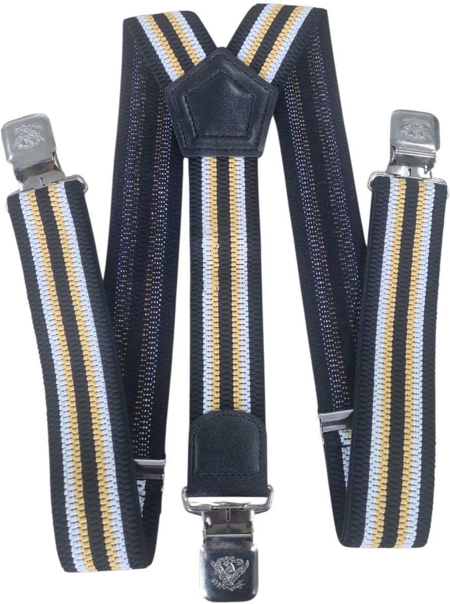 Heren - Dames Bretels – 3 brede stalen clips bretel - Unisex volwassenen -Motorrijders – Spijkerbroek – Beroepskleding – Skikleding