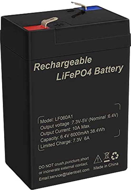 thumbnail: AFTERTECH LiFePO4 Oplaadbare Batterij 6V 6Ah 38Wh - 2000+ Cycli Met BMS