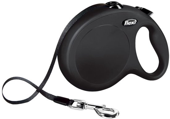 Flexi Rollijn New Classic Tape - Large 8 m - Hondenriem - Zwart - Actieve en Grote Honden