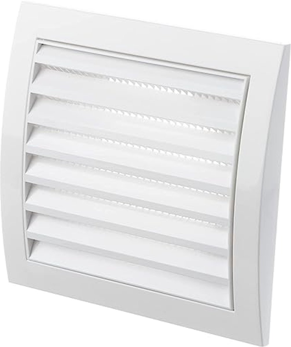 Ventilatierooster met Insectenbescherming - 150 x 150 mm, Ø 100 mm - Kunststof Afsluitrooster