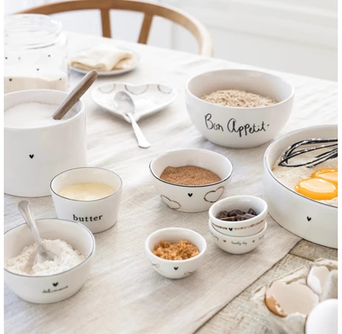 Bastion Collections bowl set van 4: oil / butter / salt / olive