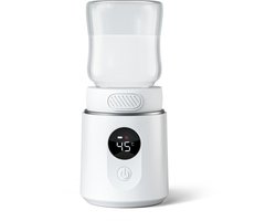 Evite Draagbare Flessenwarmer Plus - Oplaadbaar - 11.500mAh - BPA Vrij - Flessenwarmer Onderweg - 6 Adapters - USB-C - Wit
