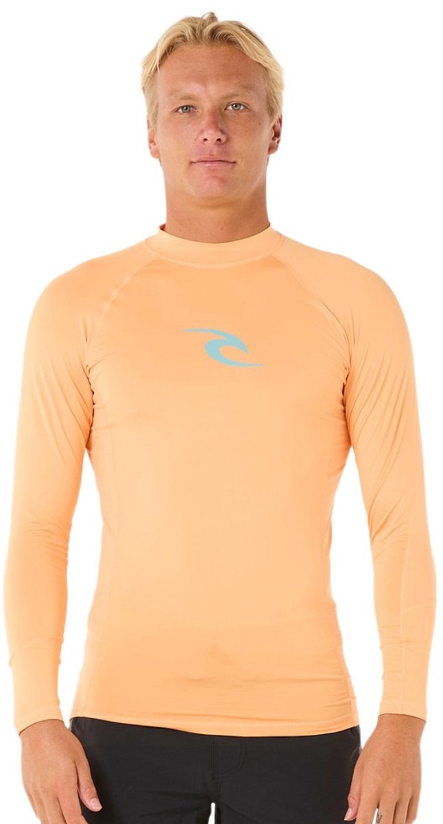 Rip Curl Waves Upf Perf Rash Guard Met Lange Mouwen Man Mandarin Zest