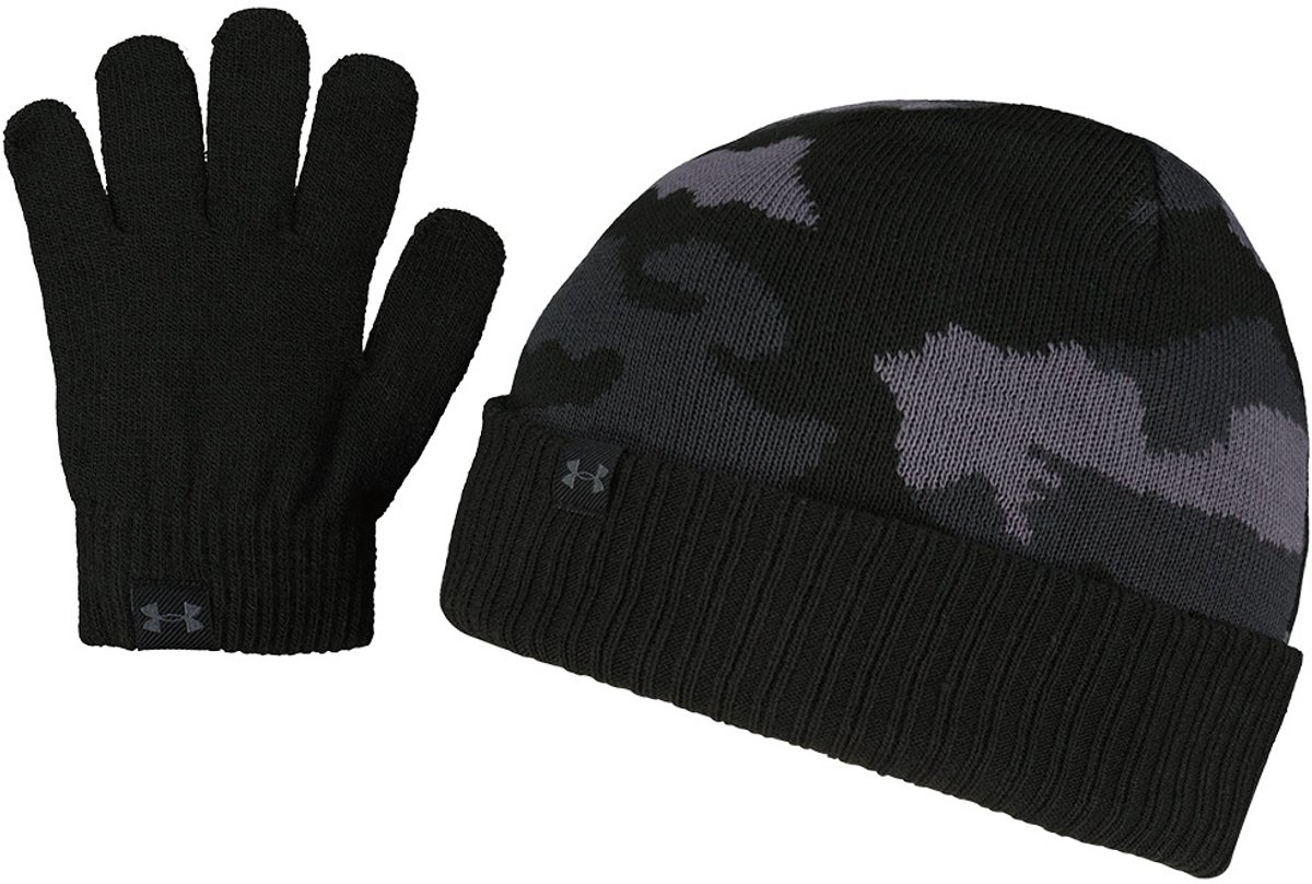 Under Armour Kinder Mütze B Beanie/Glove Combo 001- US OSFM Zwart