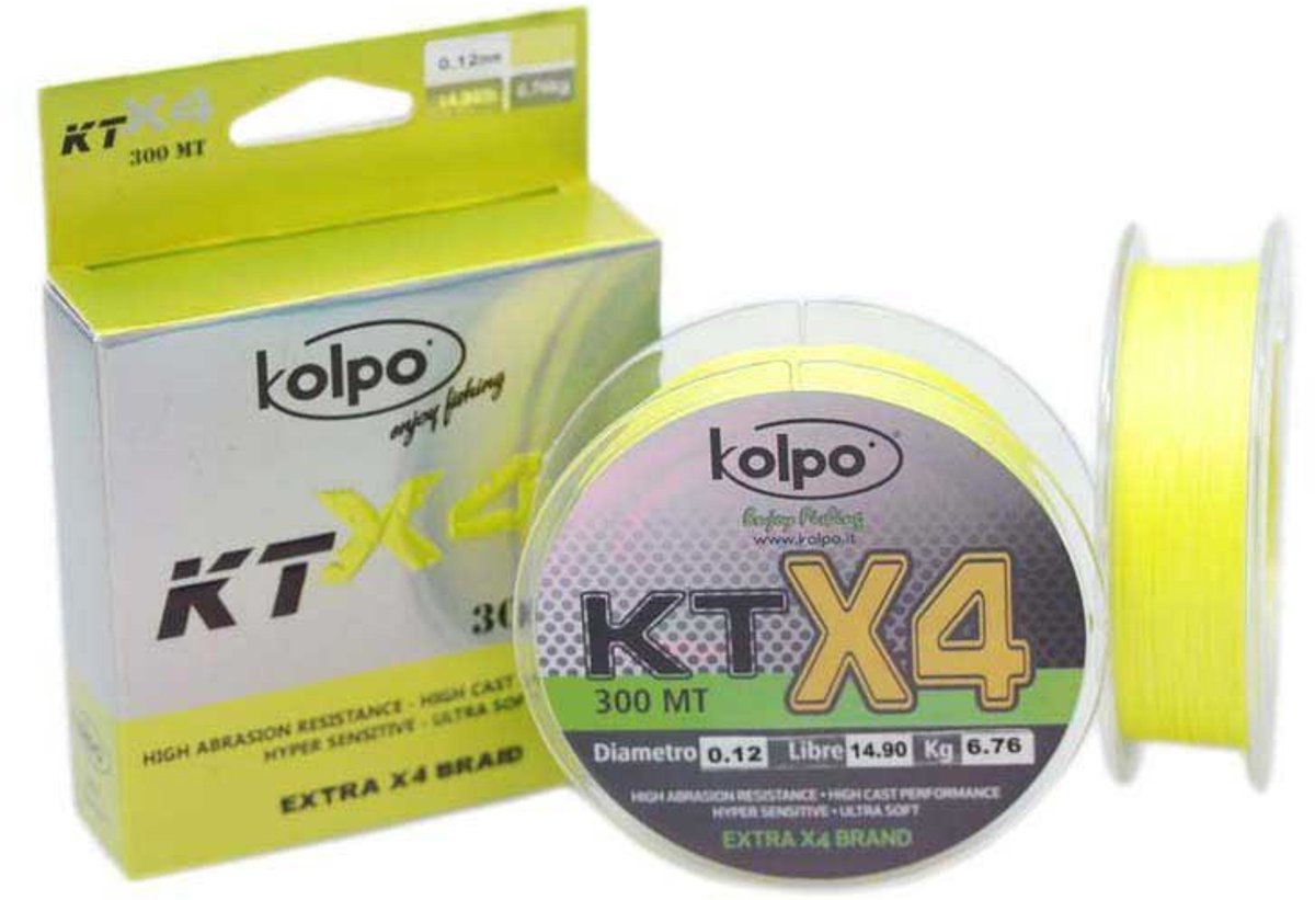 Kolpo Kx4 300 M Gevlochten Vislijn Transparant 0.060 mm
