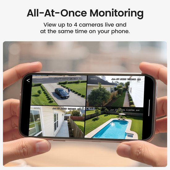AOSU SolarCam D1 Classic Kit - 4 Beveiligingscamera's met 2K Resolutie - 360° Zicht & AI Tracking van Aosu — afbeelding 2