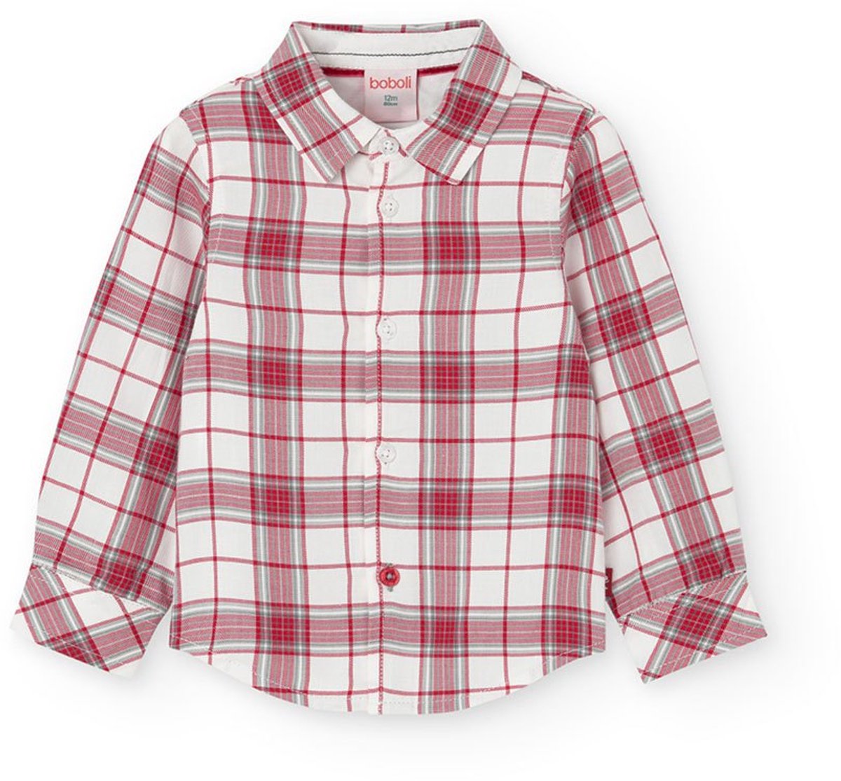 Boboli Poplin Check Overhemd Met Lange Mouwen Rood 5 Years Jongens