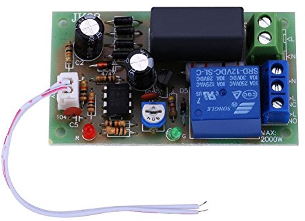 Tijdgever relaismodule met instelbare timer voor 220V AC - delay schakelaar voor 1 seconde tot 5 minuten