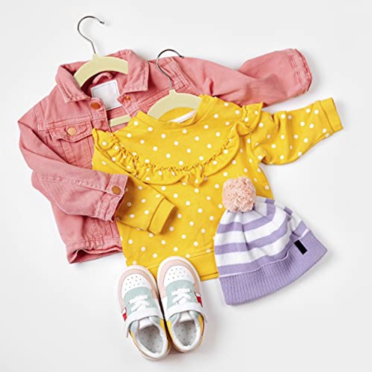 Fluwelen Kleerhangers voor Kinderen - Duurzaam en Antislip - 27,9 cm - Set van 50