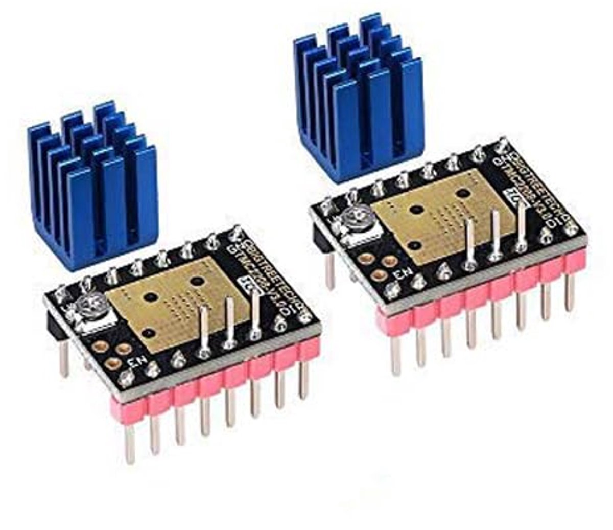 Stappenmotorstuurprogramma TMC2208 V3.0 met Koellichaam voor 3D-printers - 2 Stuks