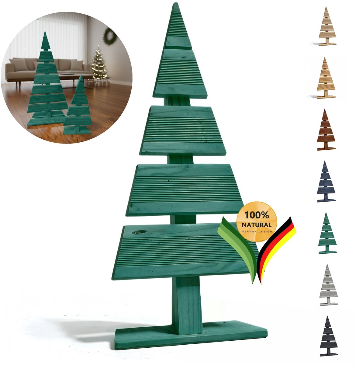 be4nature Kerstboom Hout Hoogte 60 cm Voetbreedte 27 cm Alternatief Kerstboom Decoratie Houten Kerstbomen Kleine Houten Kerstboom Kerstmis Boom Donkergroen