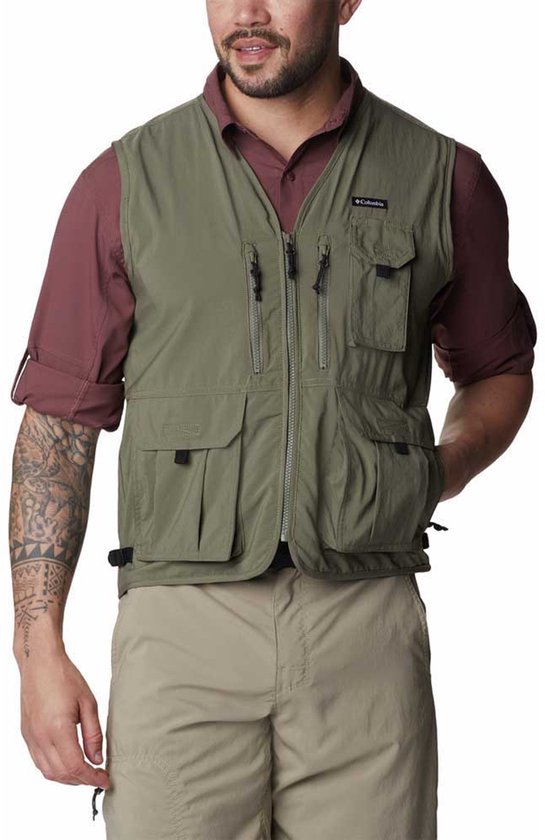 Heren Outdoor Vest, Multi Pocket Visvest, Katoen Ademend Heren Outdoor Vest, Multi Pocket Visvest, Katoen Ademend