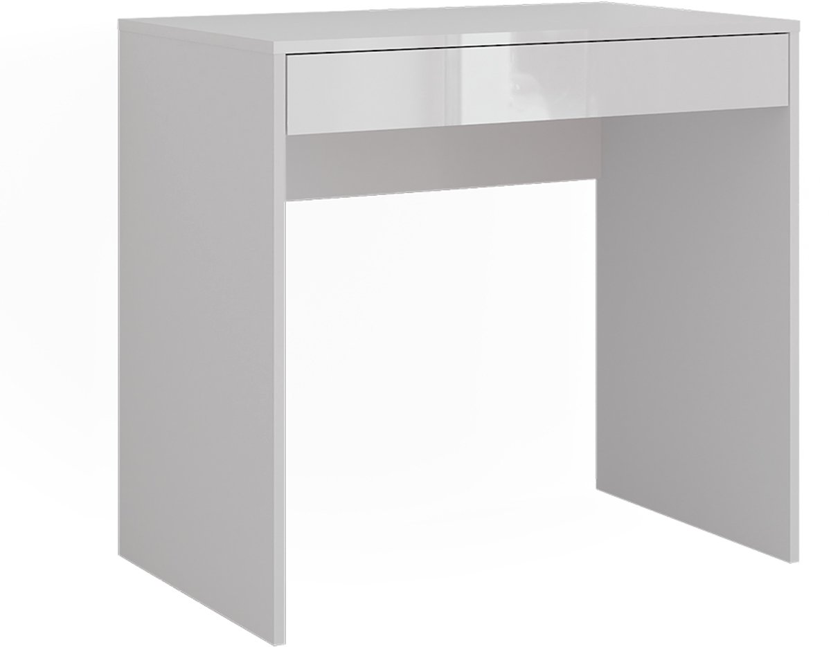 Vicco Kaptafel Sherry, Wit/Wit Hoogglans, 81.4 cm zonder spiegel