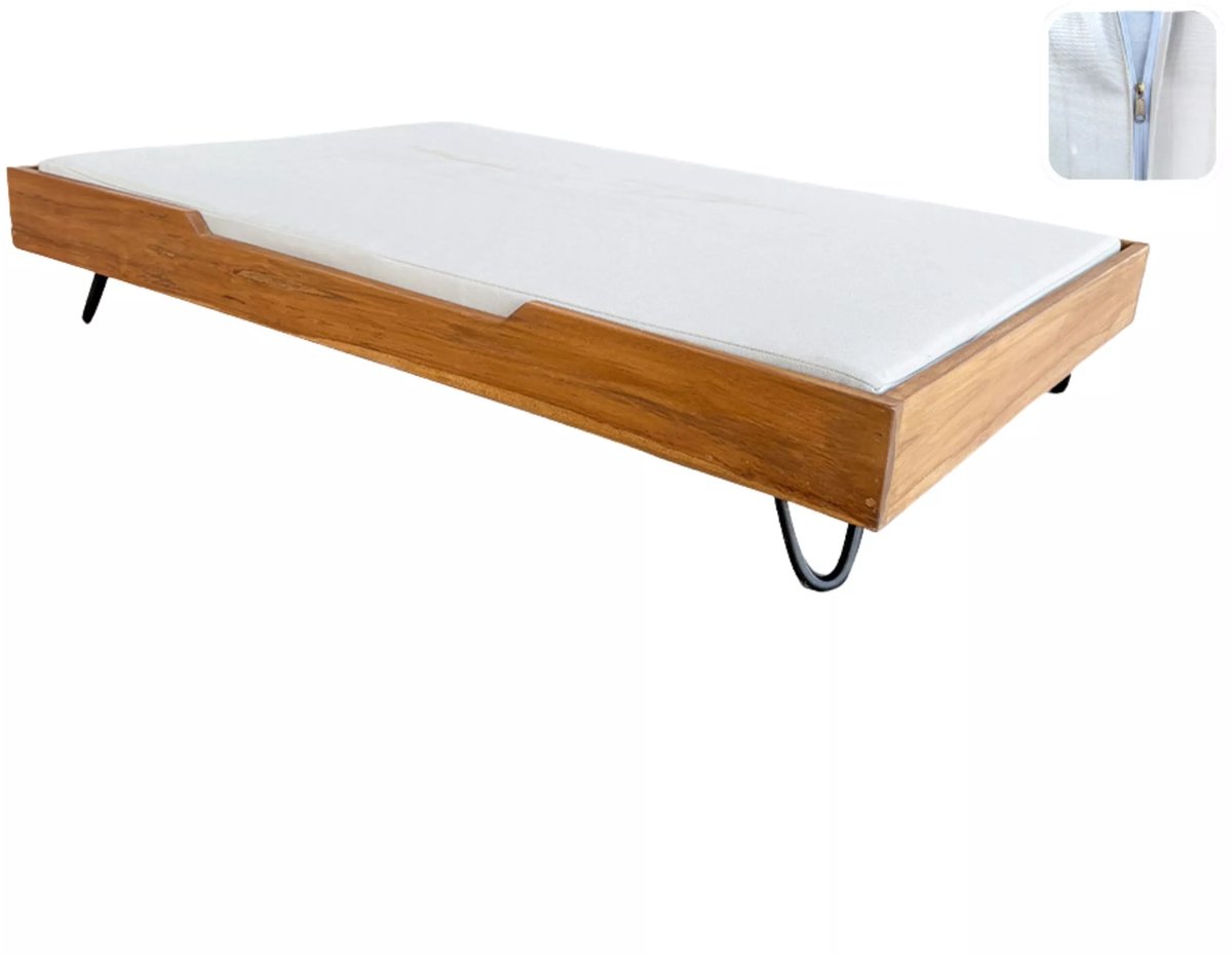 QUAPAS! Premium Teakhouten Hondenbed - LARGE - 100x70x18 cm