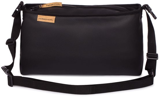 FEROCITY - Buggy kinderwagen organizer Universele tas Kinderwagenhaak - Leer - Gewatteerd - Zwart — afbeelding 5