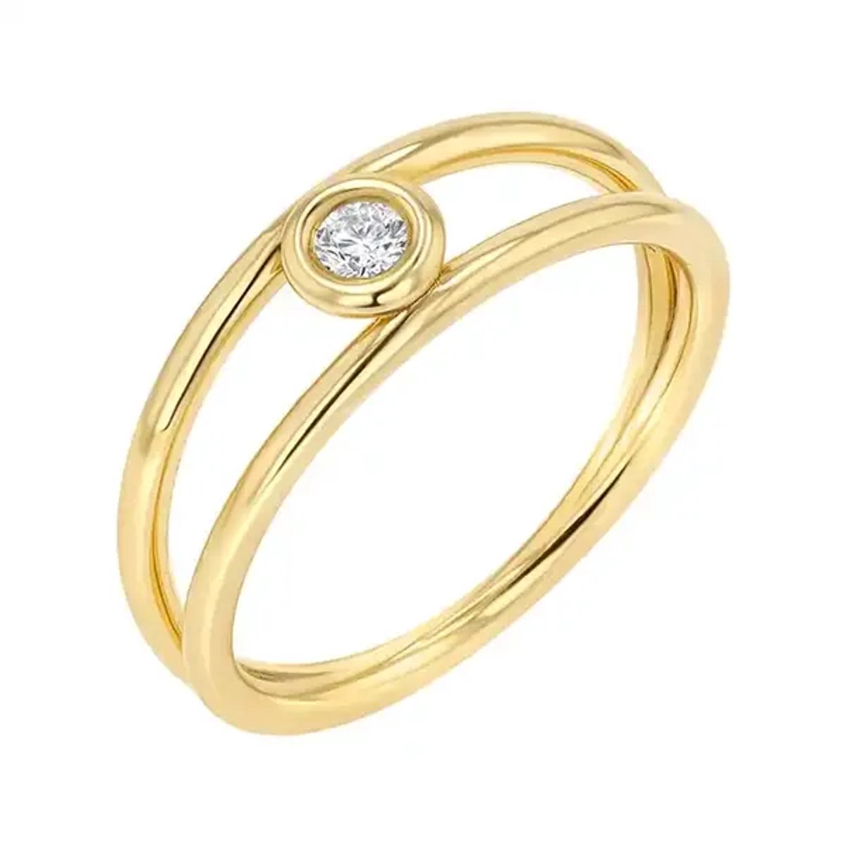 Ring met zirkonia/goldplated/maat 54/Bling-it