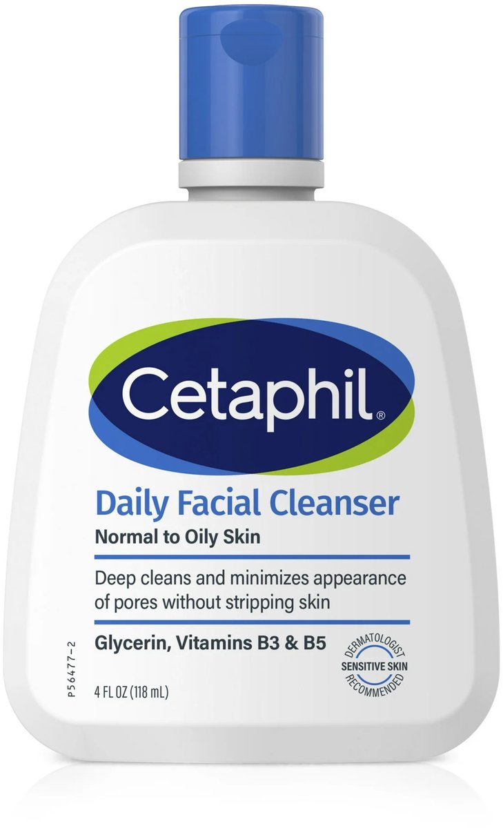 Cetaphil Face Wash, Hydrating Gentle Skin Cleanser | Droge en Normale Gevoelige Huid, 118ml