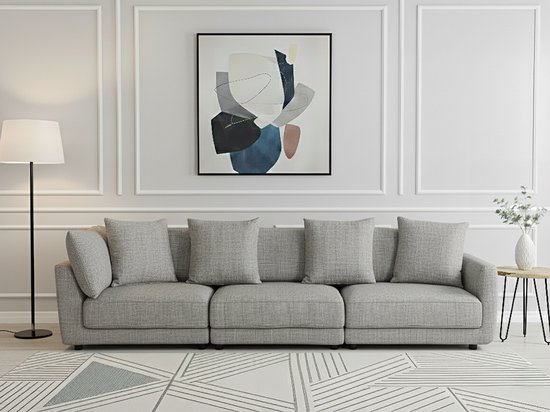 SIGTUNA - Canapé trois places - Gris clair - Polyester