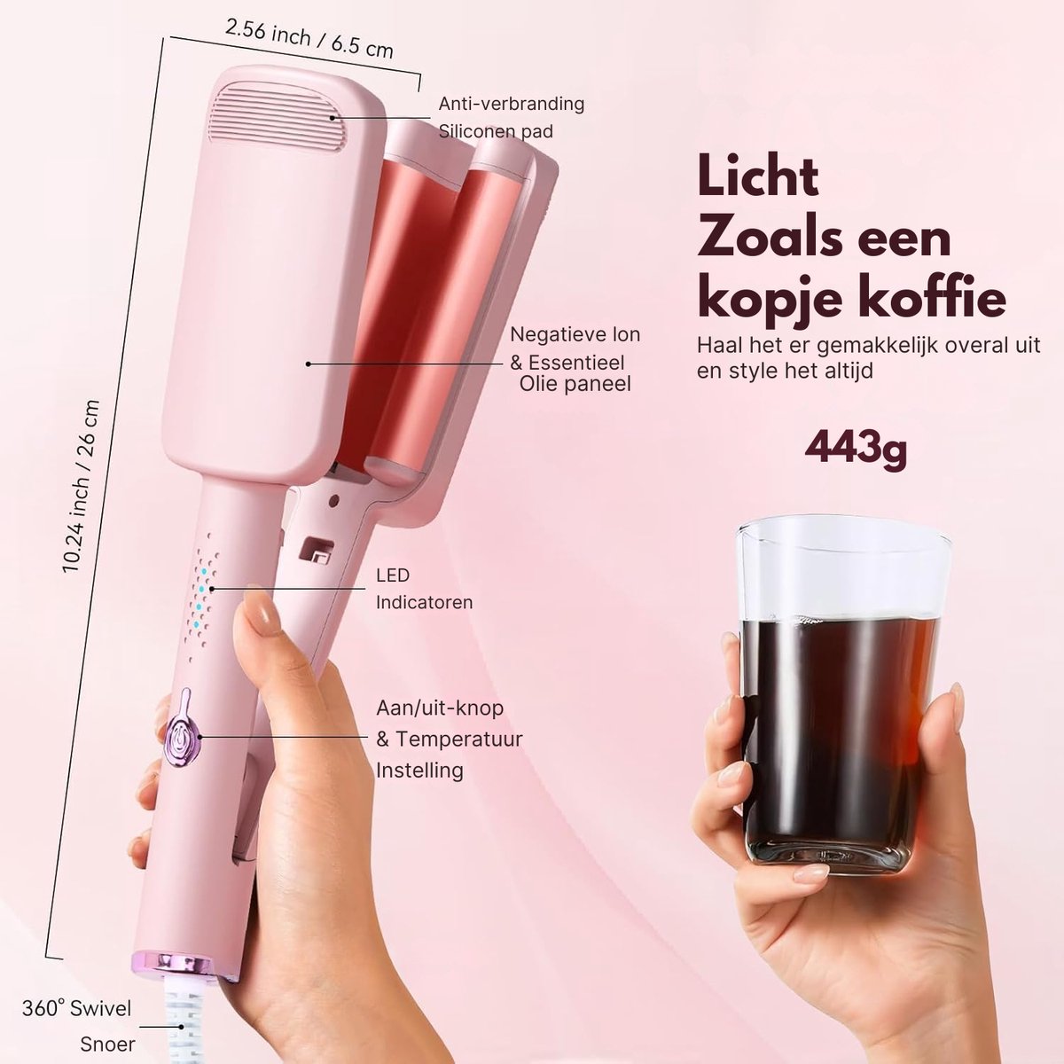 Wafeltang Haar - Krultang - Bescherming Tegen Verbranding - Wafeltang - €49,95