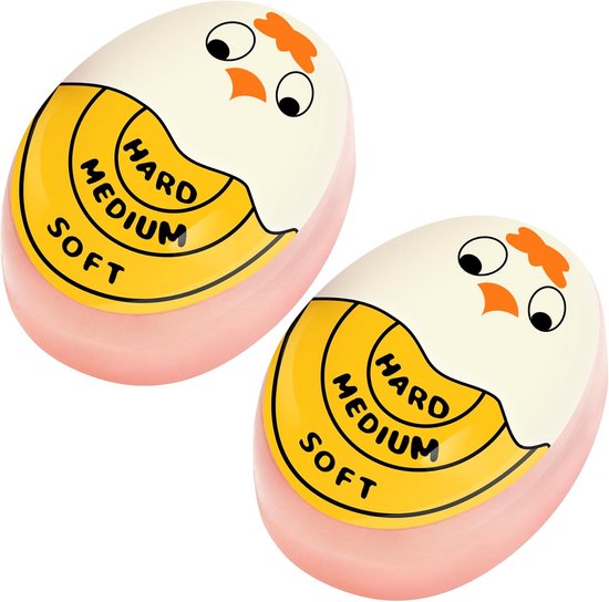 2-pack Eierwekker Warmtegevoelige Kleurveranderende Indicator Voor Zachte Medium Of Hardgekookte Eieren Herbruikbaar Kookhulptool