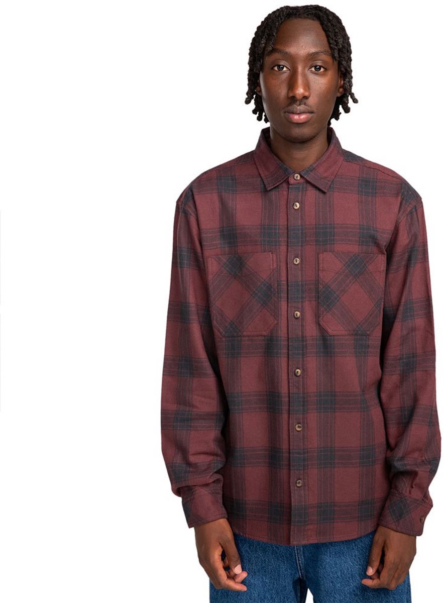 Element Compass Overhemd Met Lange Mouwen S Man Decadent Chocolate Plaid