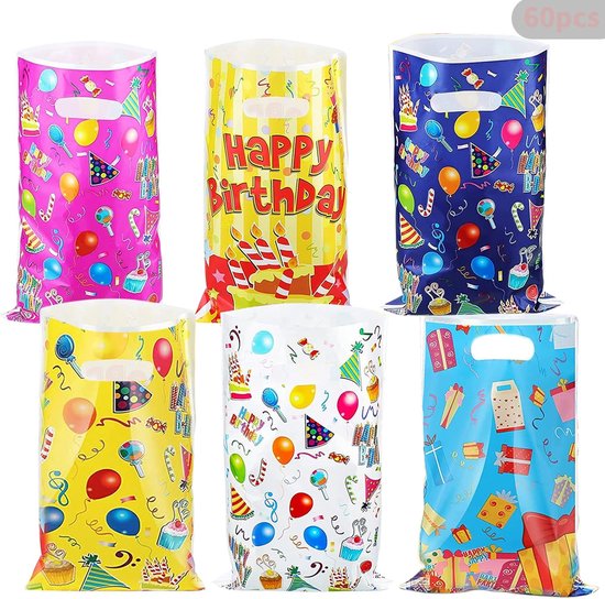 60 sachets cadeaux pour anniversaire Enfants - Sachets à Snoep et biscuits pour fêtes et mariages